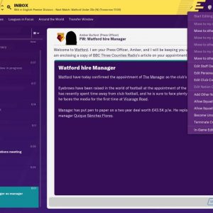 Football Manager 2020 In-game Editor EU PC Steam